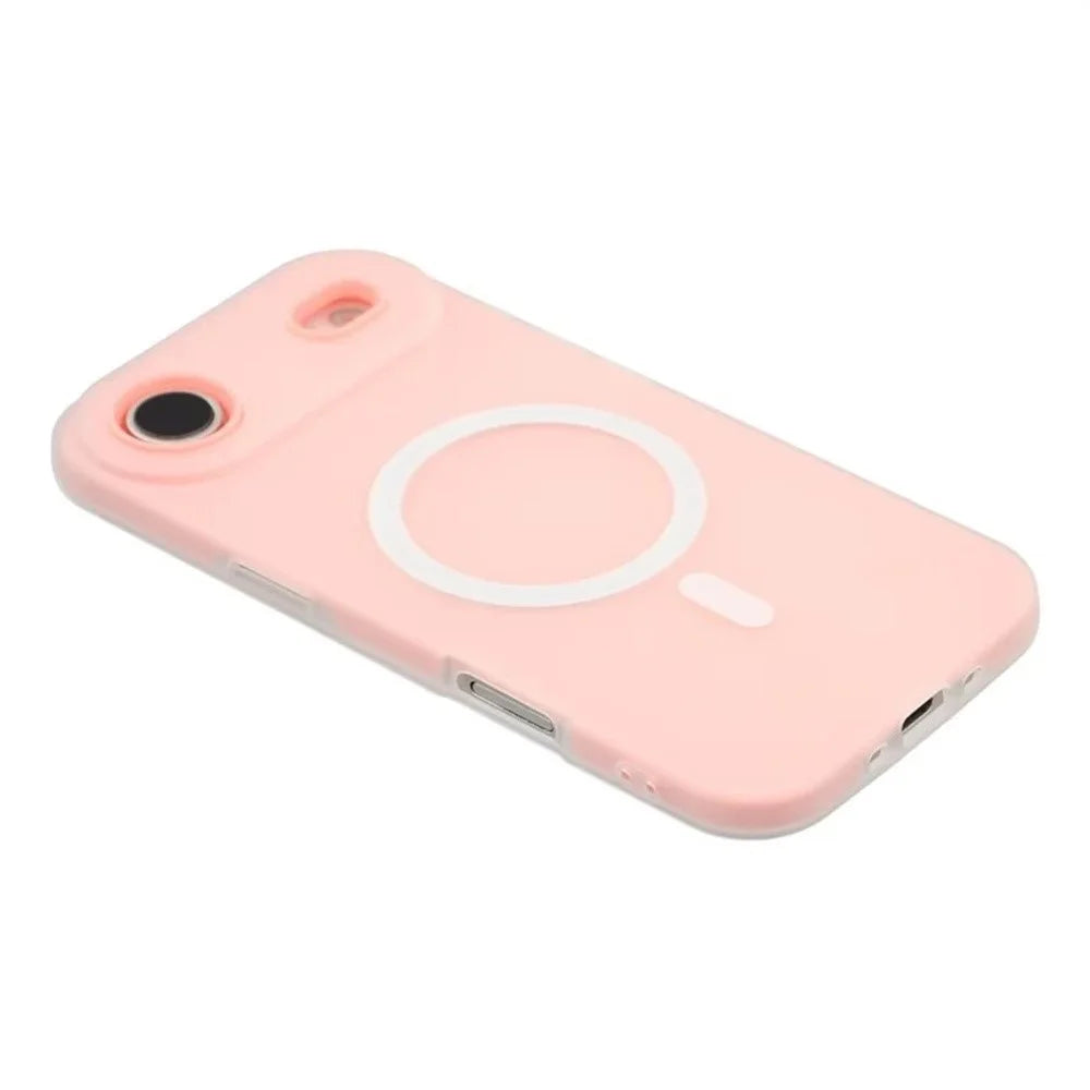 WANLONFENG ML Series For iPhone Air Magnetic Case Matte PC TPU Phone Cover with 2Pcs Screen Films - Pink - 5