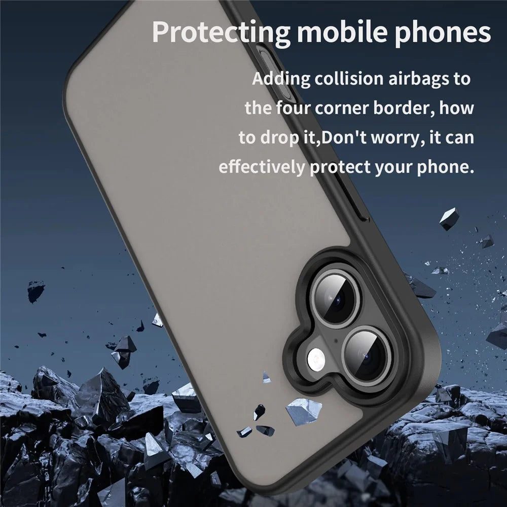For iPhone 17 Case Skin Touch Matte Anti Drop TPU PC Phone Back Cover - Black - 3