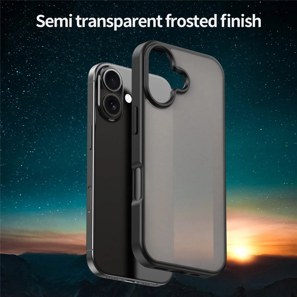 For iPhone 17 Case Skin Touch Matte Anti Drop TPU PC Phone Back Cover - Black - 4