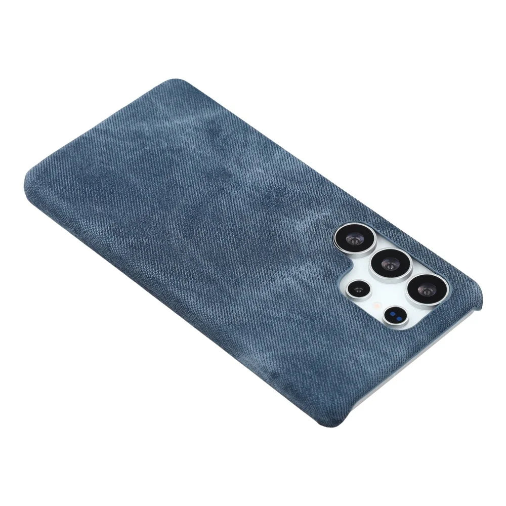 For Samsung Galaxy S23 Ultra Magnetic Case Denim Cloth Texture Leather + PC Shockproof Phone Cover - Dark Blue - 5
