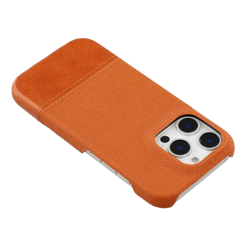 For iPhone 16 Pro Max Case PU Leather + PC Splicing Anti-Slip Phone Cover - Brown - 5