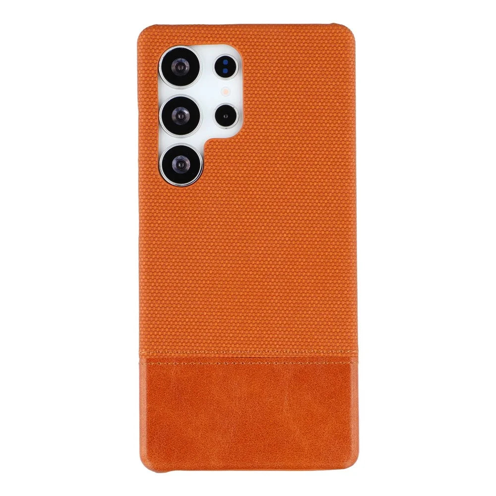 For Samsung Galaxy S24 Ultra Case PU Leather + PC Splicing Anti-Slip Phone Cover - Brown - 3