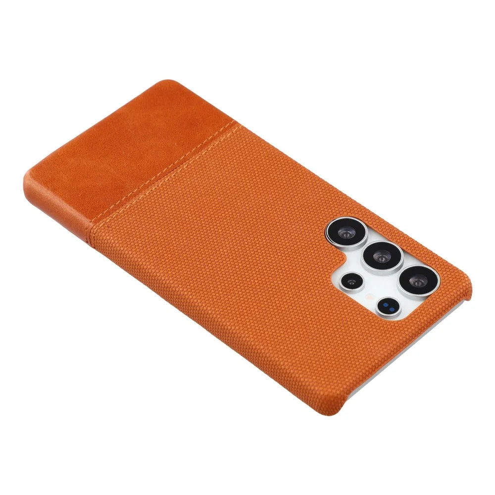 For Samsung Galaxy S23 Ultra Case PU Leather + PC Splicing Anti-Slip Phone Cover - Brown - 5