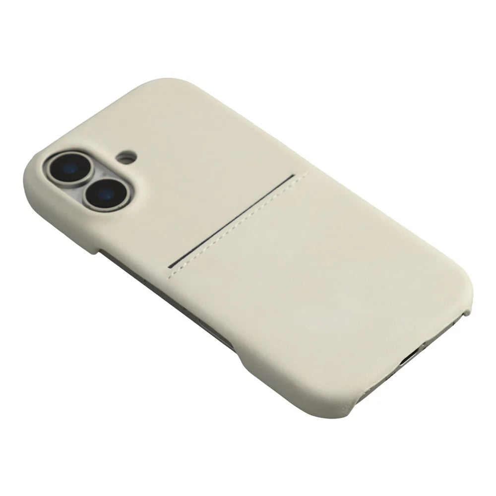 For iPhone 17 Case Skin-Touch Leather + PC Phone Cover with Card Slot - White - 4