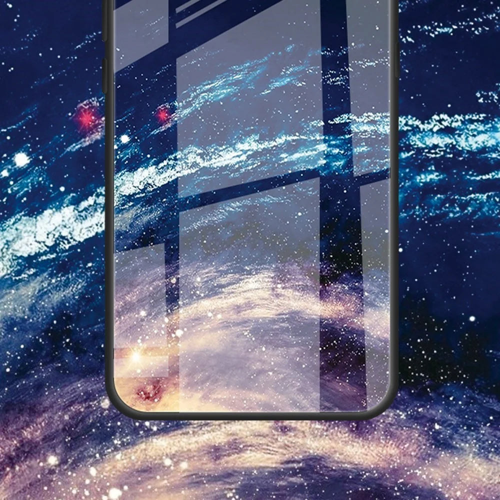 For Samsung Galaxy S23+ Stylish Pattern Printing TPU+PC+Tempered Glass Anti-Scratch Case Cellphone Protective Back Cover - The Milky Way - 3