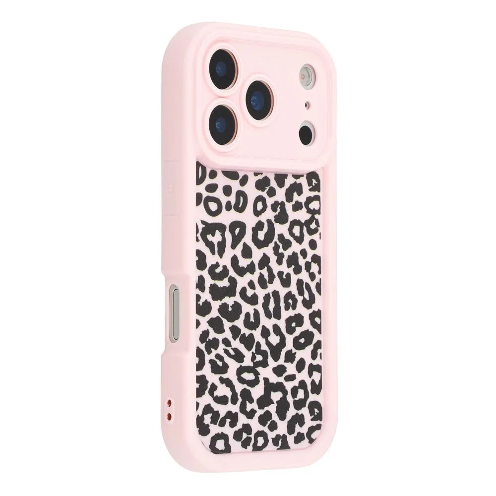 For iPhone 17 Pro Max Case Leopard Print TPU Shockproof Phone Cover - Pink - 1