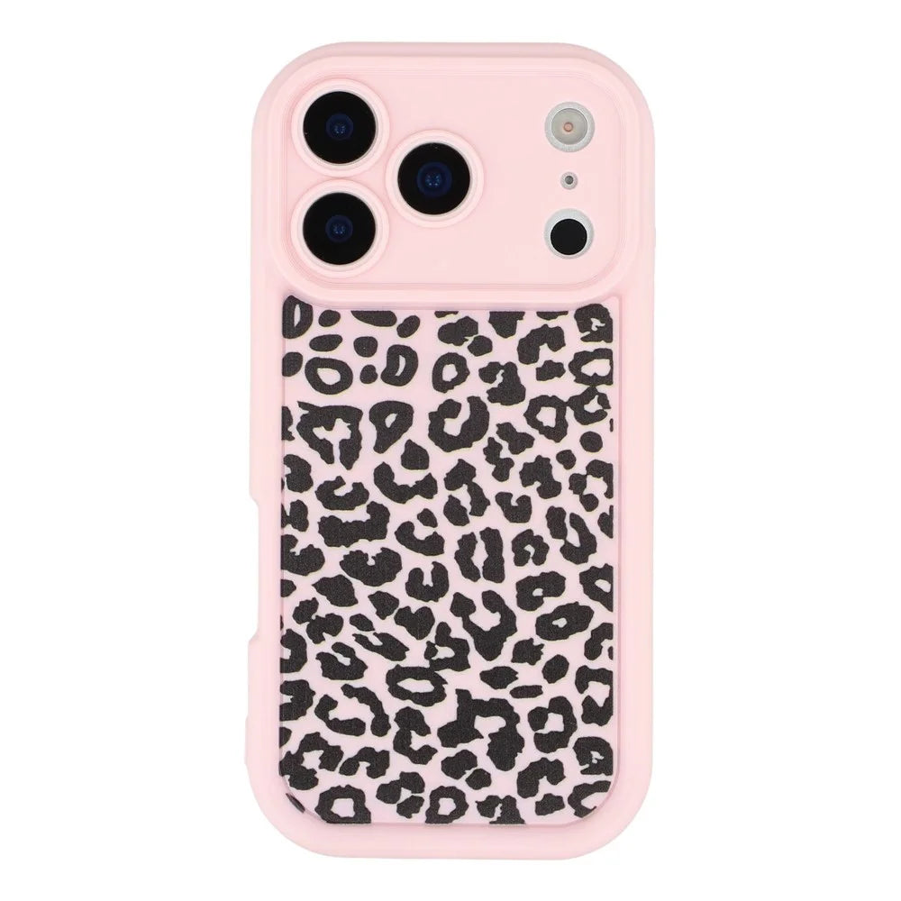 For iPhone 17 Pro Max Case Leopard Print TPU Shockproof Phone Cover - Pink - 3