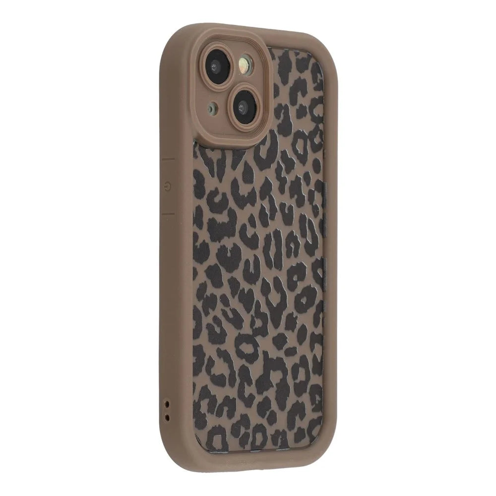For iPhone 13 Case Leopard Print TPU Shockproof Phone Cover - Coffee - 1