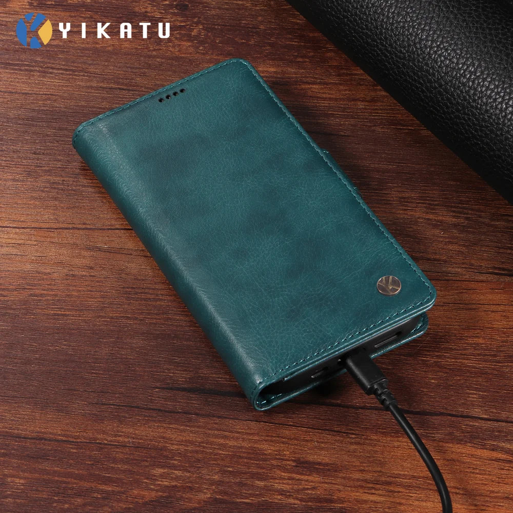 YIKATU For Samsung Galaxy S26 Ultra Case  YK-007 Litchi Texture PU Leather Wallet Phone Cover - Blue - 4