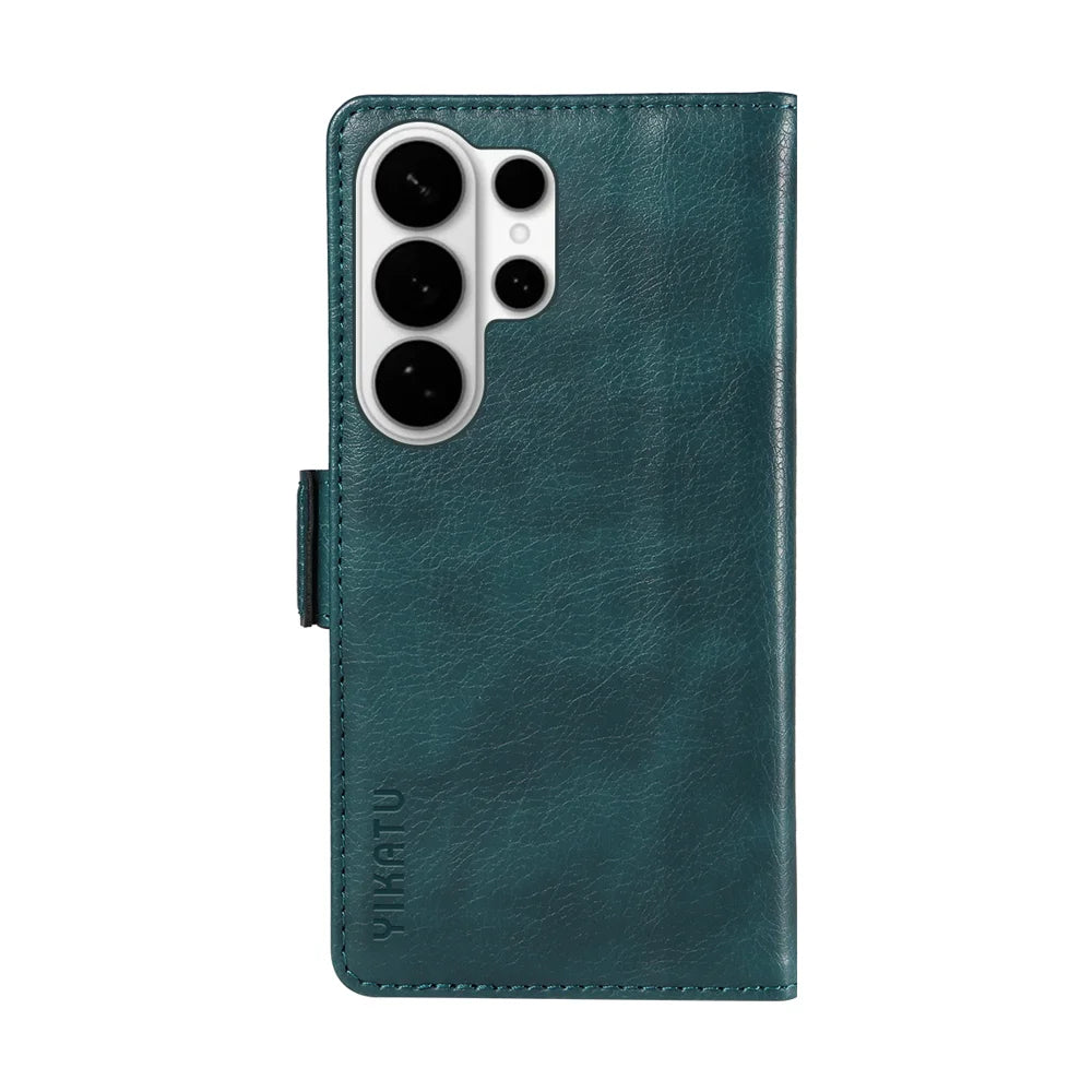 YIKATU For Samsung Galaxy S26 Ultra Case  YK-007 Litchi Texture PU Leather Wallet Phone Cover - Blue - 7