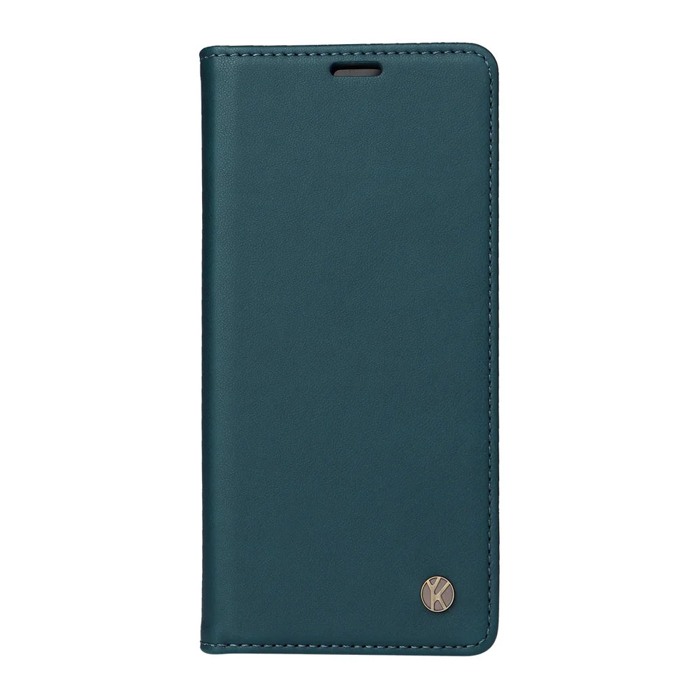 YIKATU For Samsung Galaxy S26 Ultra Phone Cases  Magnetic Closure PU Leather Mobile Cover - Green - 5