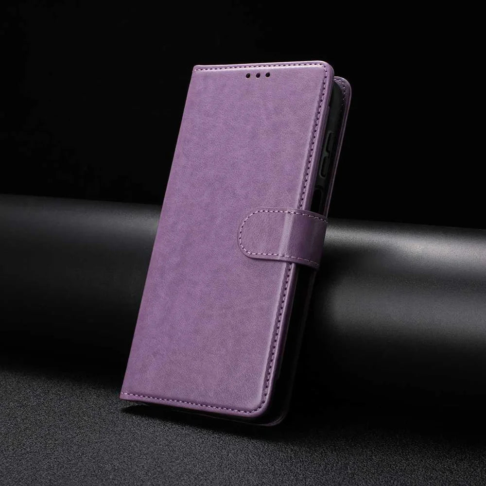 For Samsung Galaxy A05s 4G Wallet Phone Case Stand PU Leather Folio Flip Cover with 8 Card Slot - Purple - 7