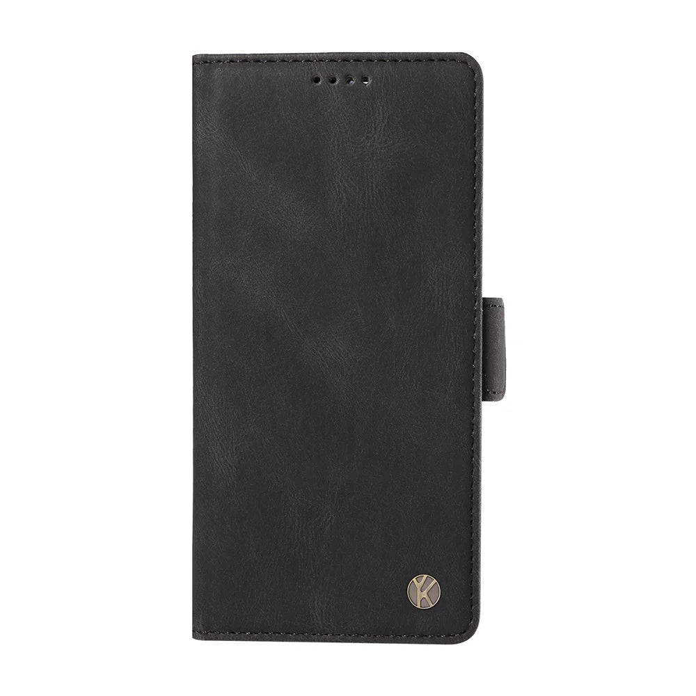 YIKATU For Samsung Galaxy S26 Ultra Leather Case  YK-005 Skin-touch Feeling Wallet Phone Cover - Black - 6