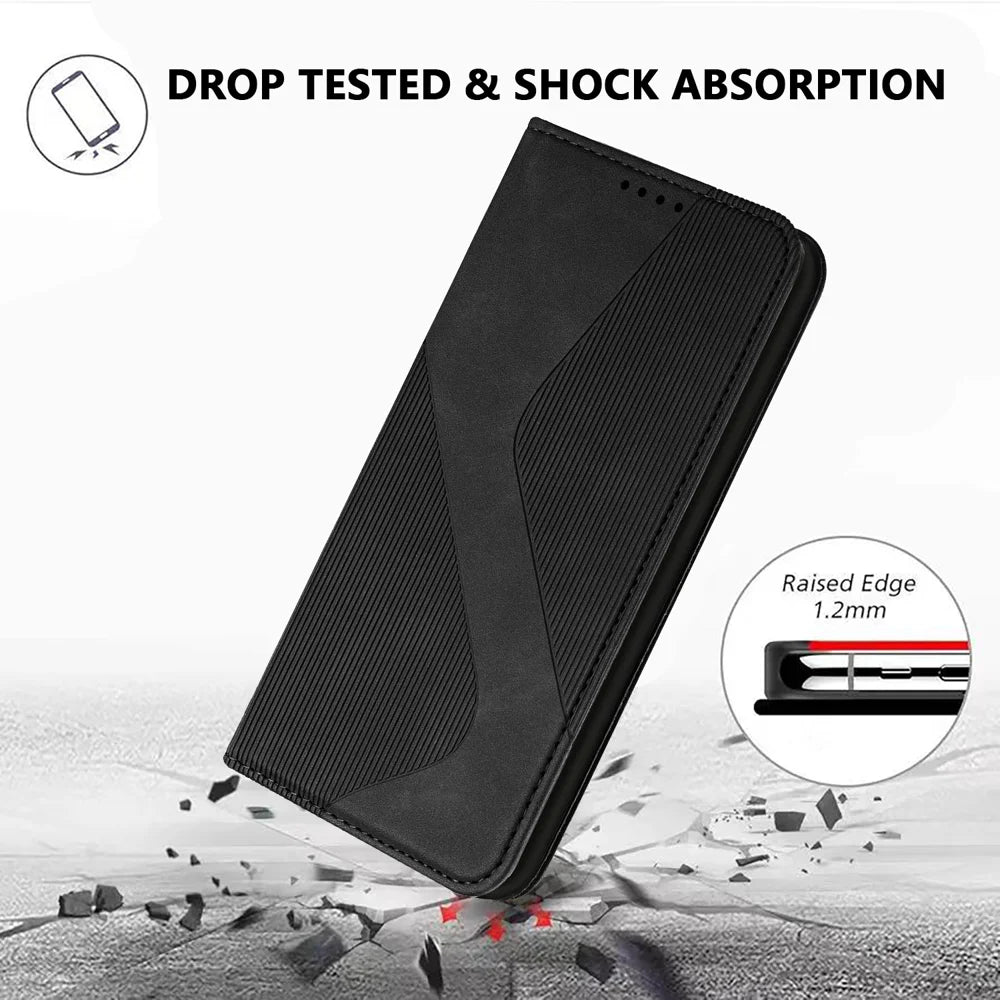 For Samsung Galaxy S24 Ultra Phone Cover Skin-touch Feel Leather Wallet Case with Stand - Black - 5