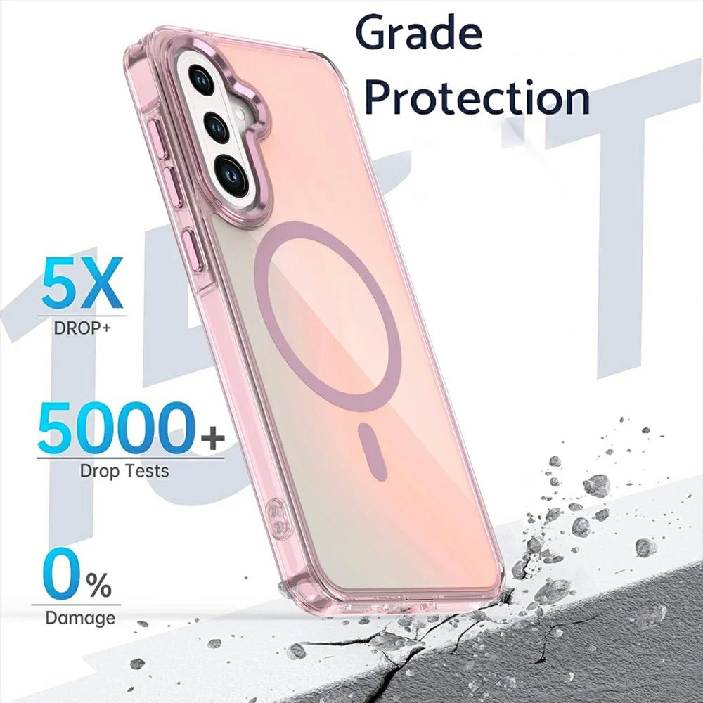 For Samsung Galaxy A18 5G / A18 4G / A17 5G / A17 4G Magnetic Case Color Changing TPU Phone Back Cover - Pink - 2