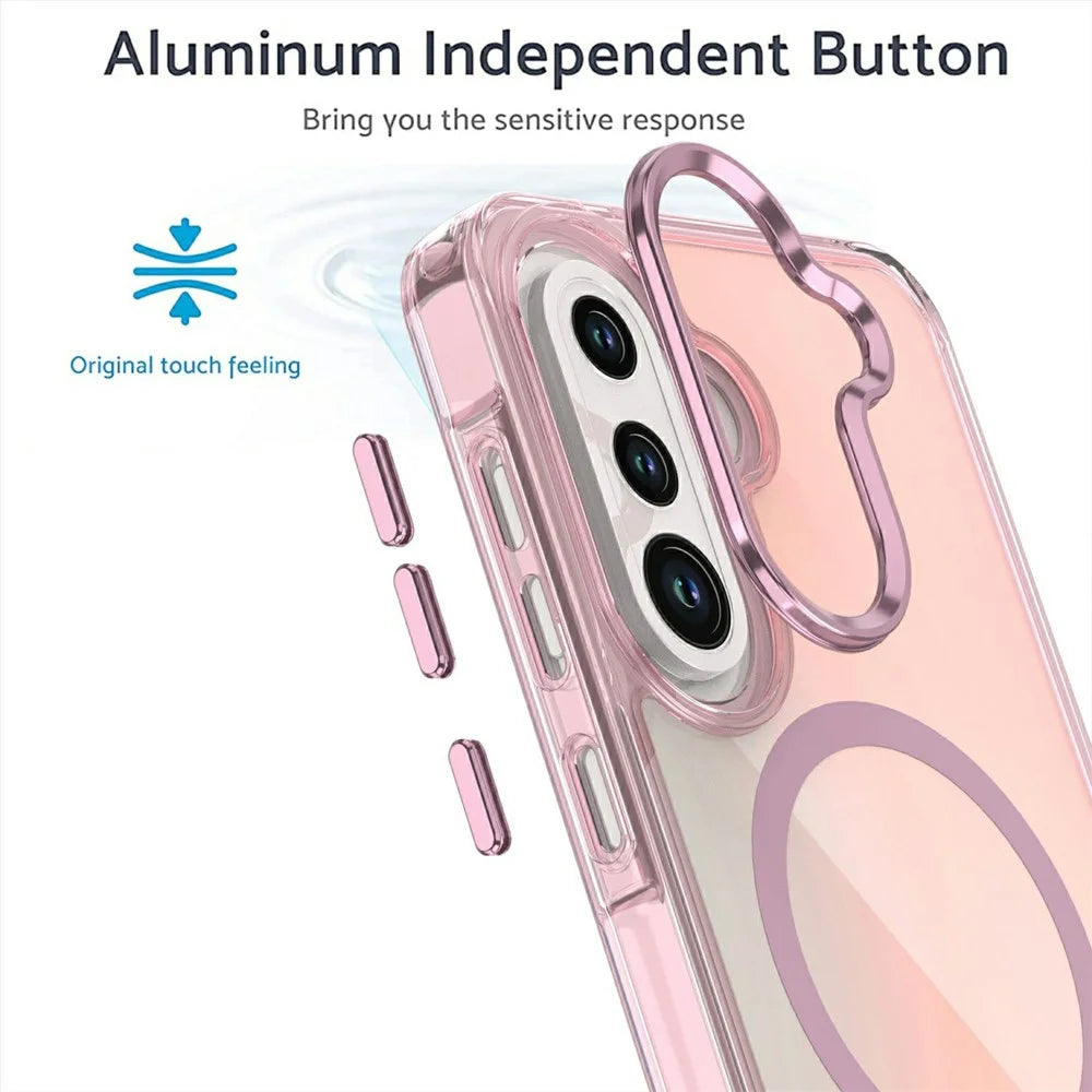 For Samsung Galaxy A18 5G / A18 4G / A17 5G / A17 4G Magnetic Case Color Changing TPU Phone Back Cover - Pink - 3