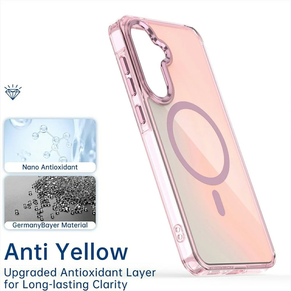 For Samsung Galaxy A18 5G / A18 4G / A17 5G / A17 4G Magnetic Case Color Changing TPU Phone Back Cover - Pink - 5
