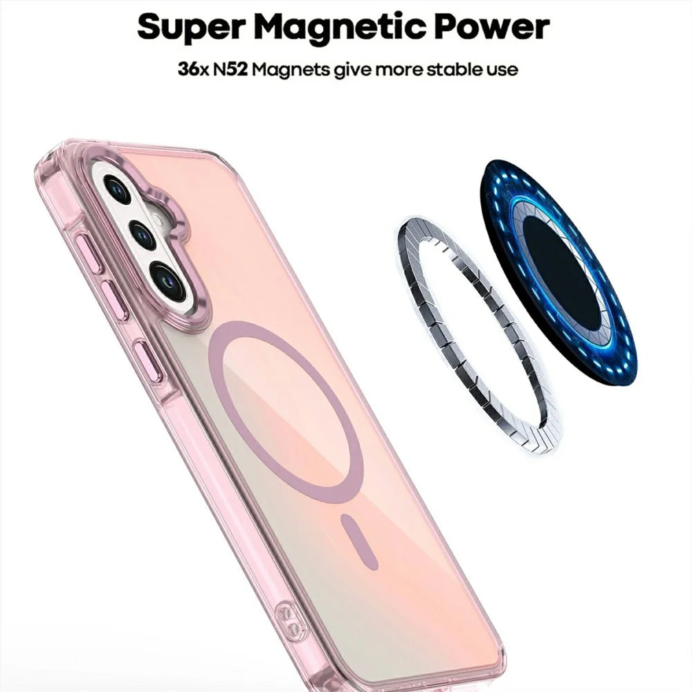 For Samsung Galaxy A16 5G  /  4G Magnetic Case Color Changing TPU Phone Back Cover - Pink - 6