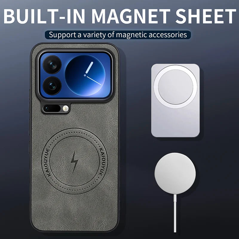 WANLONFENG For Xiaomi 17 Pro Max Magnetic Case  SD Series PC TPU Phone Cover with 2Pcs Screen Film - Grey - 2