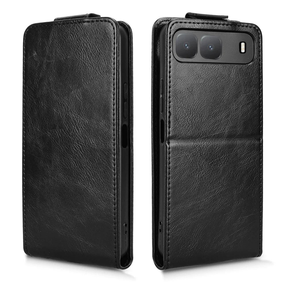 For TECNO Spark Go 5G  /  Infinix Hot 60i 5G Stand Case Magnetic Clasp Vertical Flip Leather Phone Cover with Card Holder - Black - 6