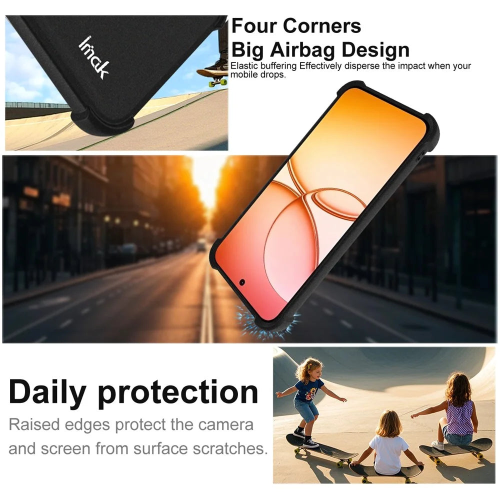 IMAK For Realme 15T 5G Case TPU Phone Cover Airbag Shockproof Protection - Matte Black - 3