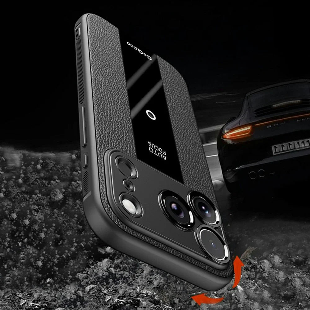Q.COO For iPhone 17 Pro Max Case Shockproof PU + TPU + Acrylic Phone Cover - Black - 3