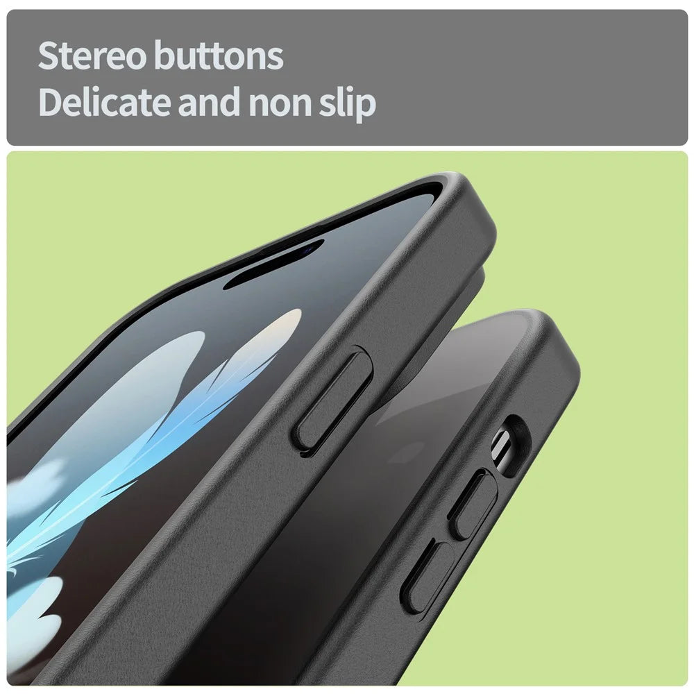 For iPhone 14 Pro Max Case Skin Touch Matte Anti Drop TPU PC Phone Back Cover - Black - 4