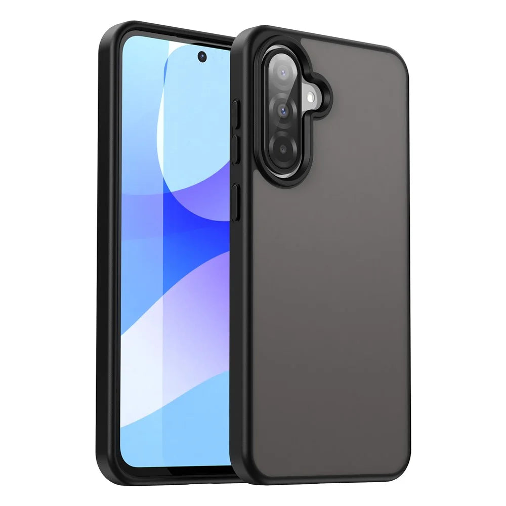 For Samsung Galaxy A36 5G Case Skin Touch Matte Anti Drop TPU PC Phone Back Cover - Black - 1