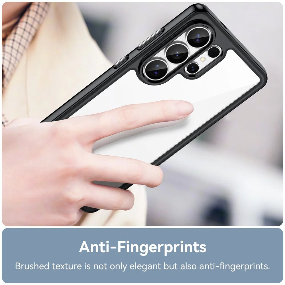 For Samsung Galaxy S26 Ultra Case TPU + Acrylic Protective Clear Phone Cover - Black - 4