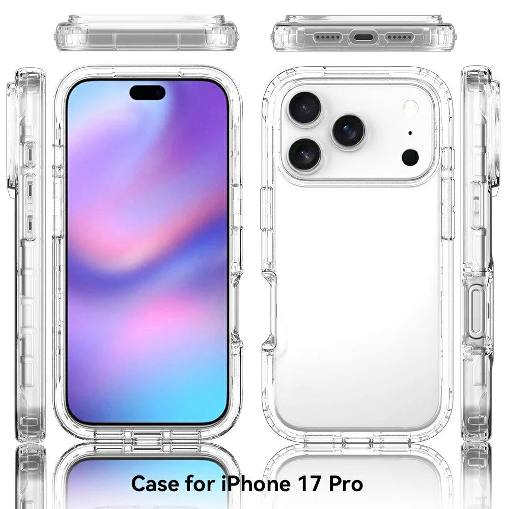 For iPhone 18 Pro / 17 Pro Case PC + TPU Gradient Color Mobile Phone Cover - Transparent - 6