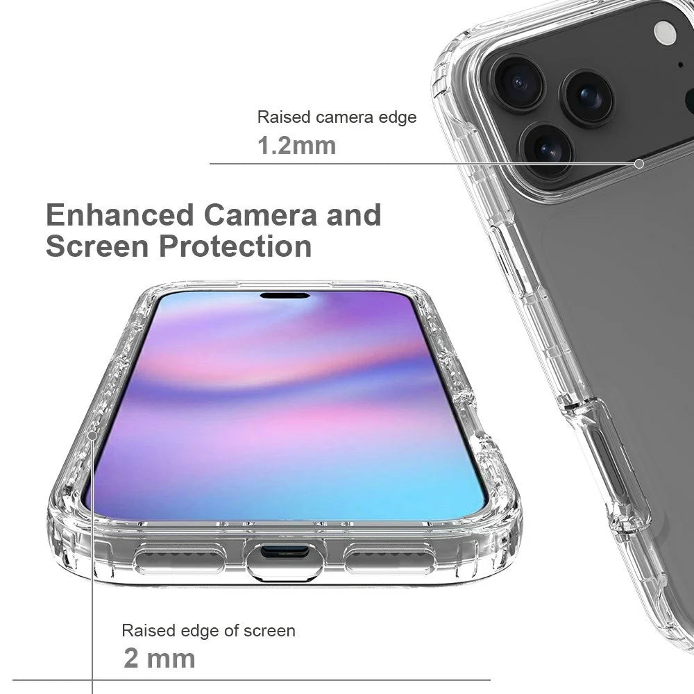 For iPhone 18 Pro Max / 17 Pro Max Case PC + TPU Gradient Color Mobile Phone Cover - Transparent - 2