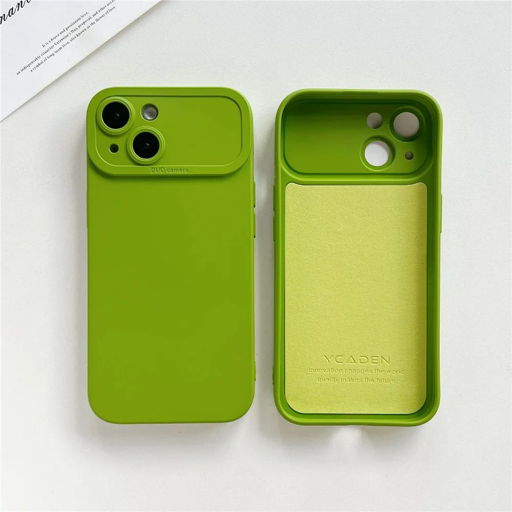 YCADEN For iPhone 14 Case Precision Cutout TPU Protective Phone Cover - Green - 2
