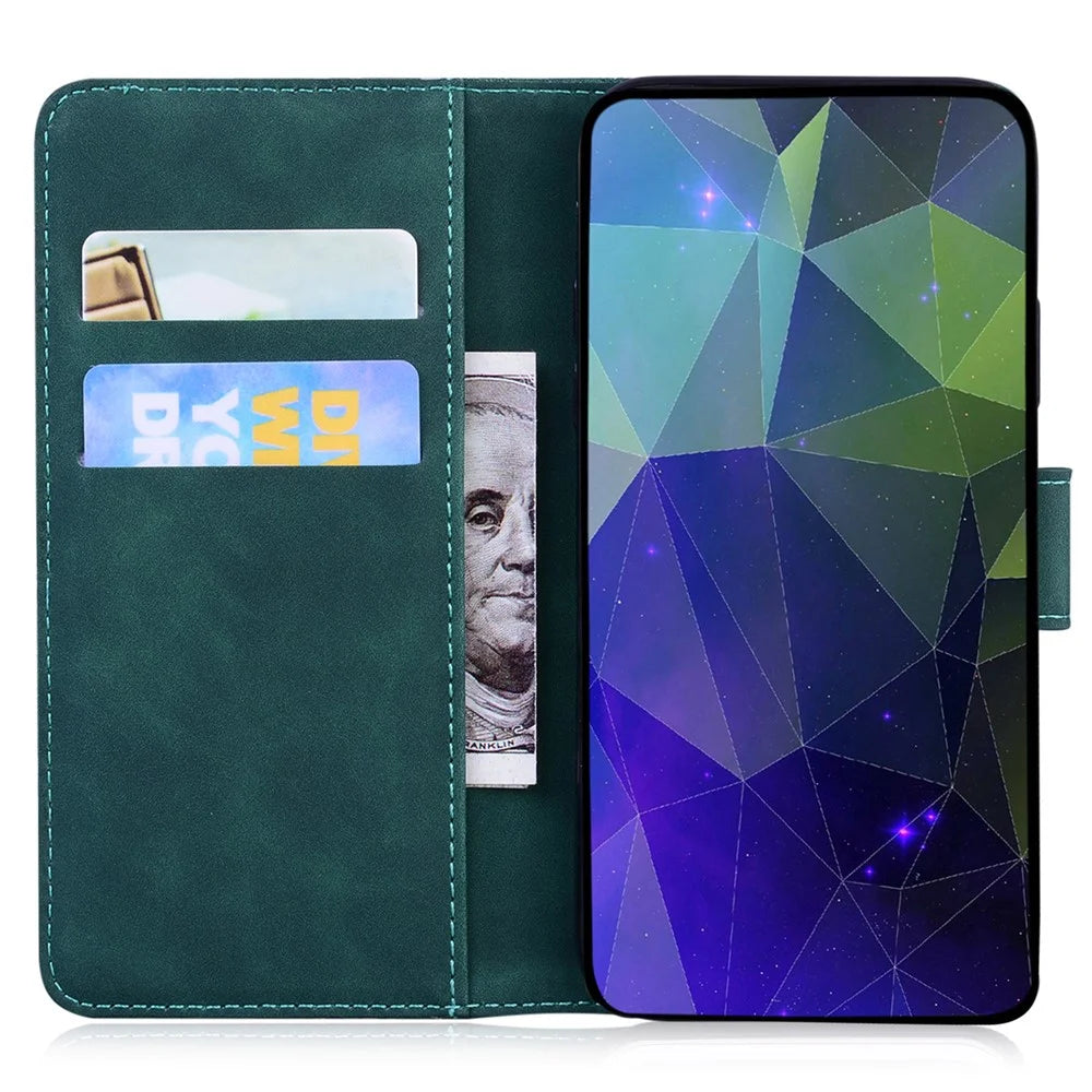 For Samsung Galaxy S26 Case Tiger Imprint Leather Wallet Phone Cover - Green - 2