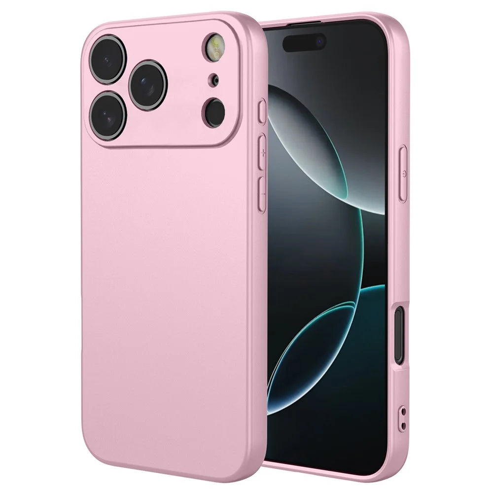 For iPhone 17 Pro Max Case Liquid Silicone Feel Soft TPU Protective Phone Cover - Pink - 1