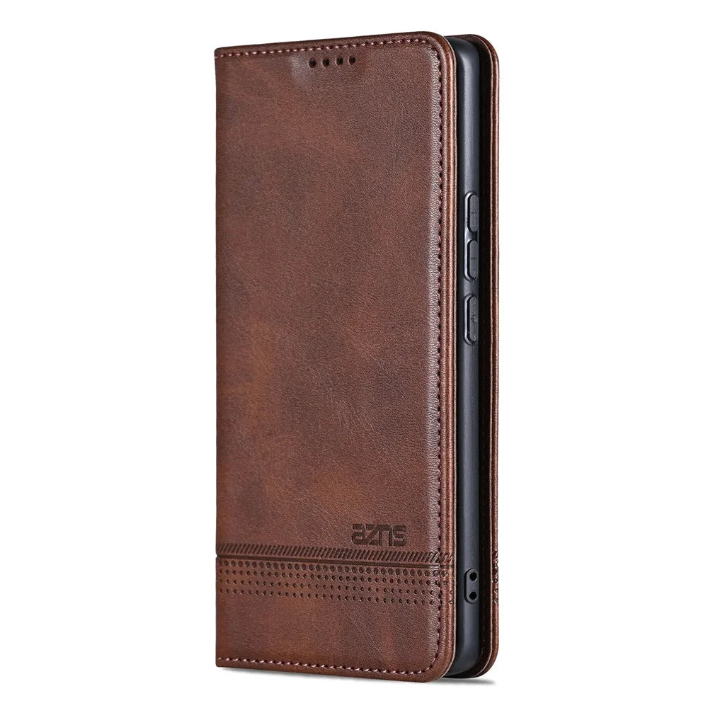 AZNS For vivo V60 Lite 5G Case Cowhide Texture PU Leather Wallet Phone Cover - Coffee - 7