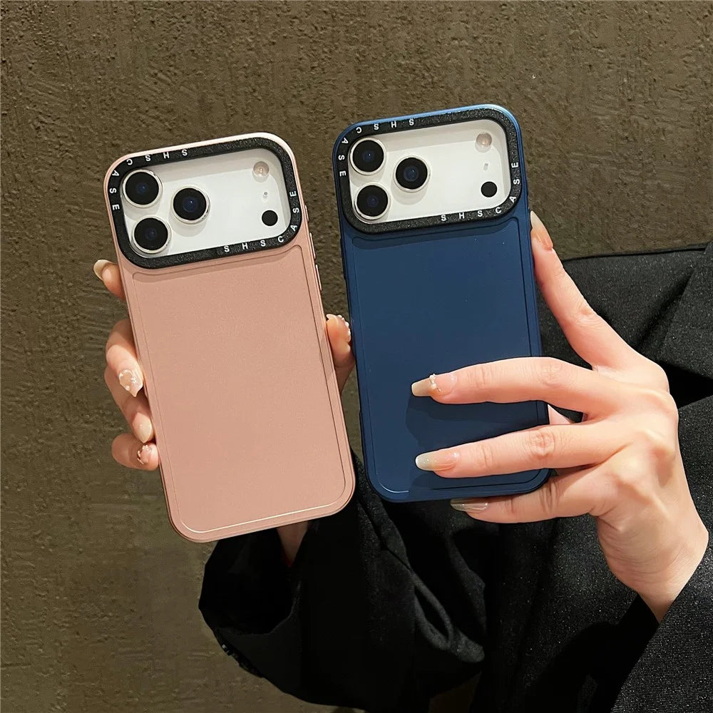 For iPhone 18 Pro Max / 17 Pro Max Case Black Lens Frame Metal Paint Finish PC + TPU Phone Back Cover - Black - 3