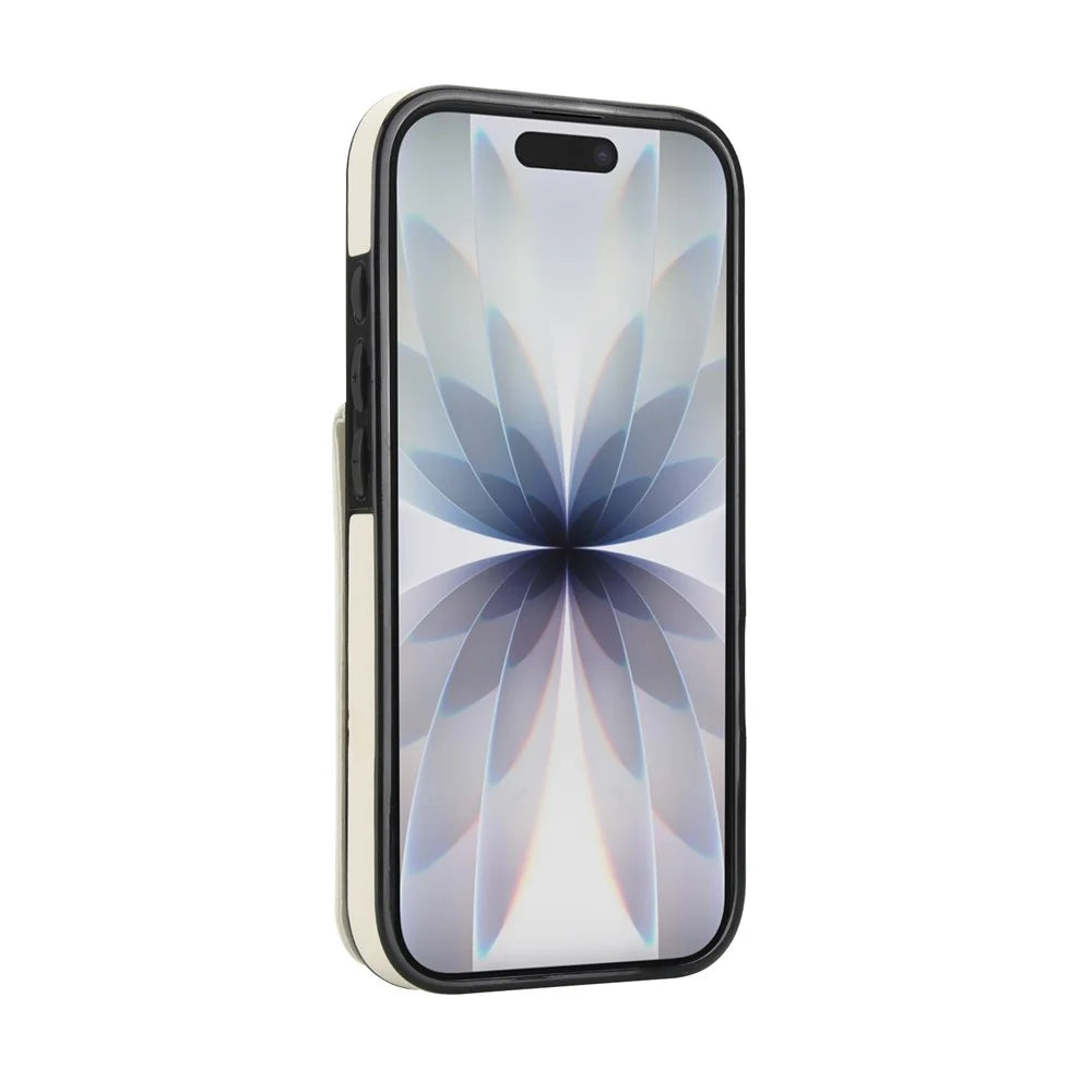 For iPhone 17 Case Zipper RFID Blocking Retro Leather + TPU Phone Cover with Kickstand - White - 3