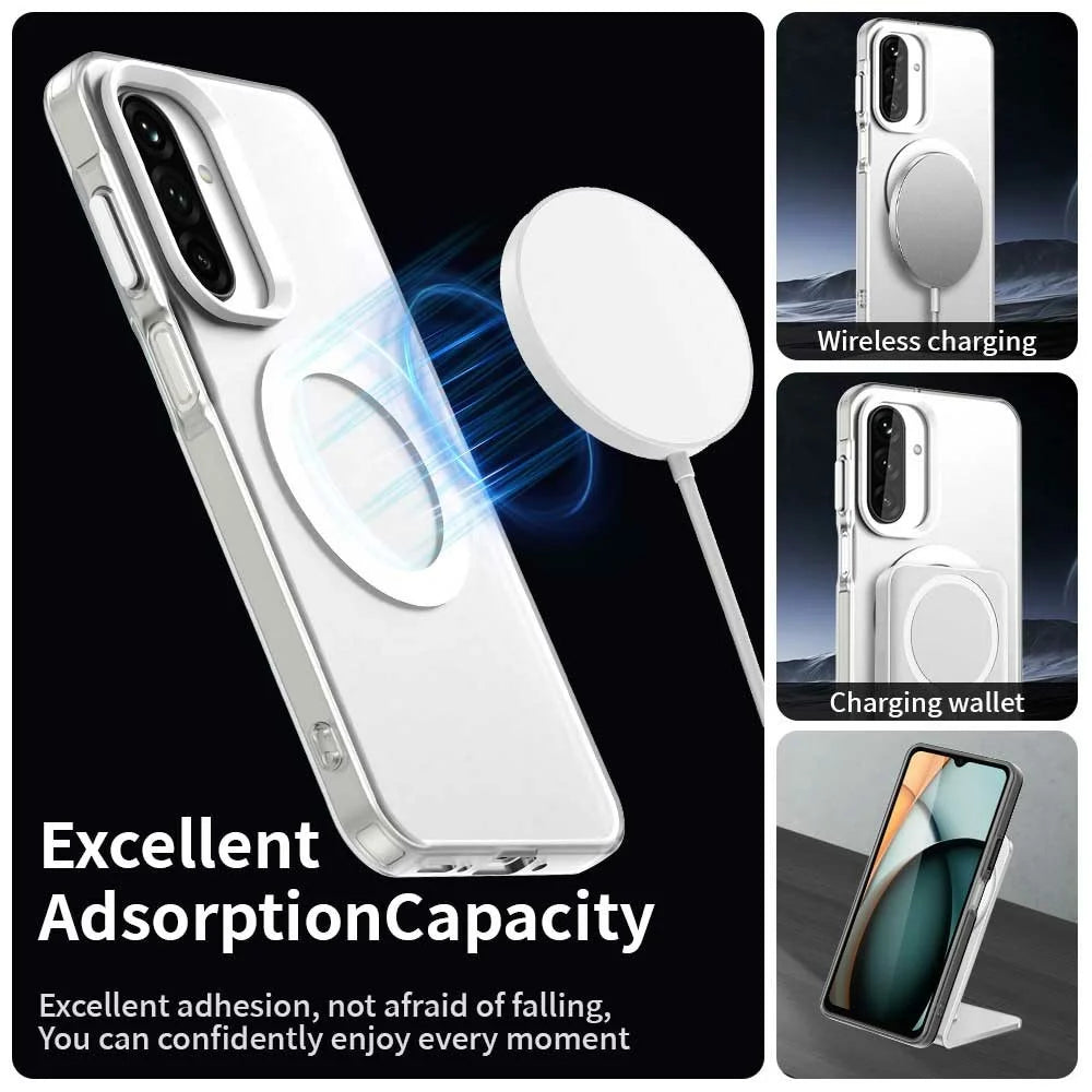 For Samsung Galaxy A17 5G / 4G Magnetic Case Anti Drop Hybrid Phone Back Cover - White - 3