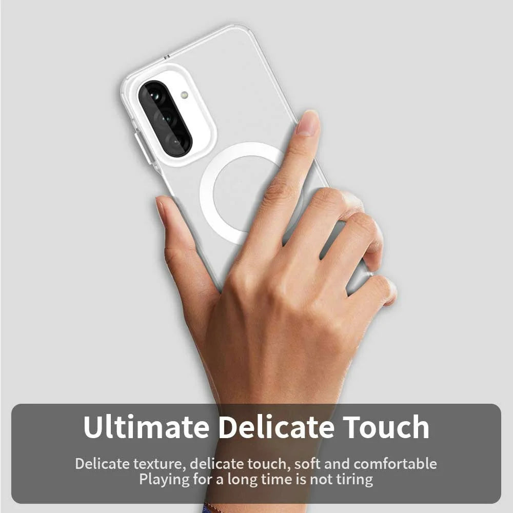 For Samsung Galaxy A17 5G / 4G Magnetic Case Anti Drop Hybrid Phone Back Cover - White - 5