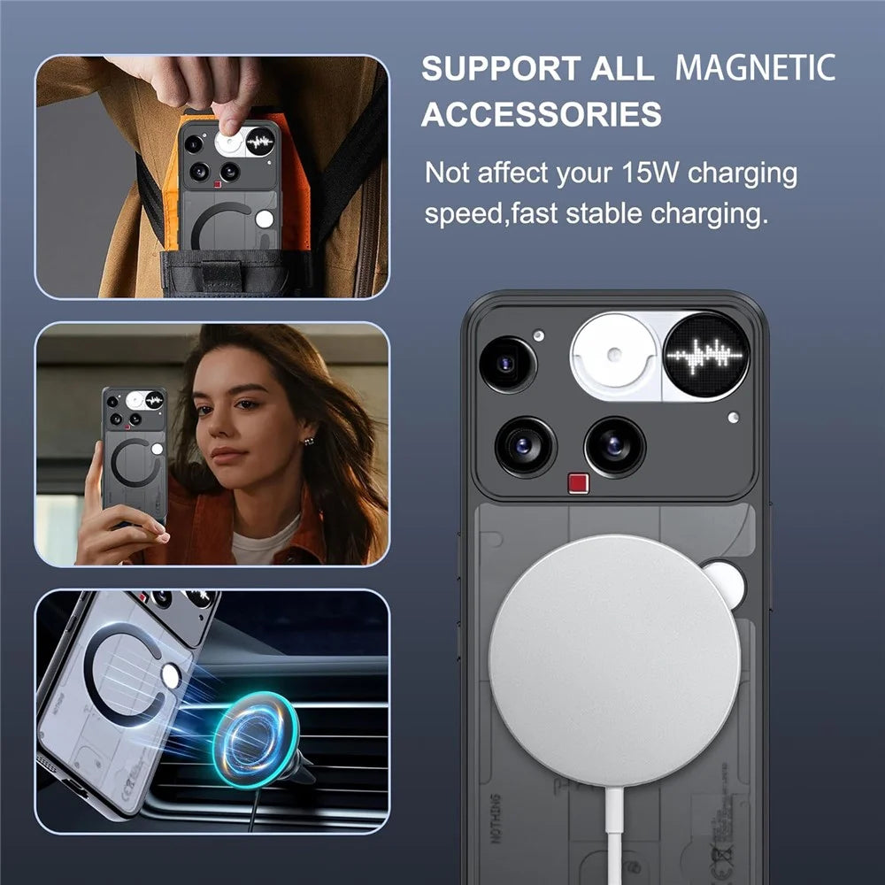 For Nothing Phone (3) 5G Case Translucent Matte PC + TPU Phone Cover Magnetic Case - 6