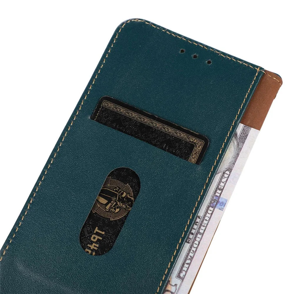 KHAZNEH For Samsung Galaxy S26 Case Wallet Genuine Cow Leather Phone Cover Nappa Texture - Green - 5