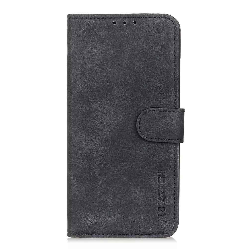 KHAZNEH For Samsung Galaxy S26 Ultra Case PU Leather Retro Texture Phone Cover - Black - 7