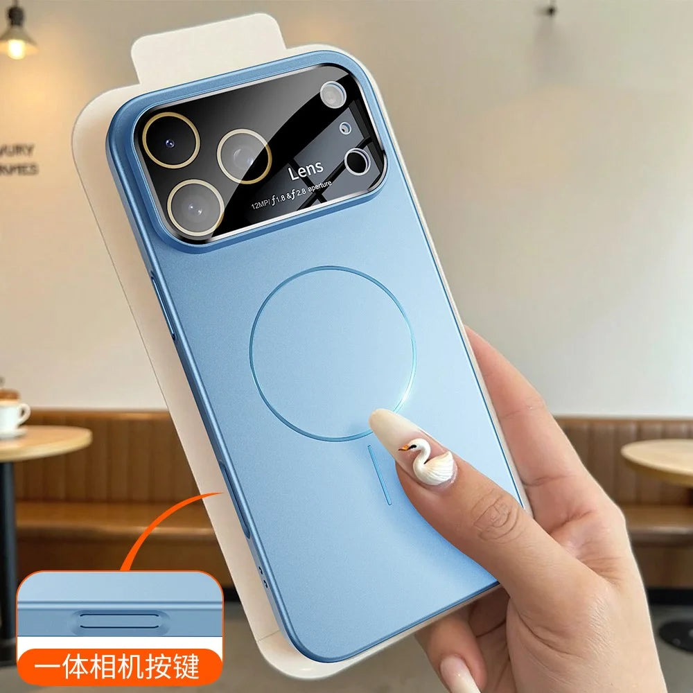 For iPhone 17 Pro Case Rubberized Skin Touch Magnetic PC Phone Cover Compatible with MagSafe - Blue - 2
