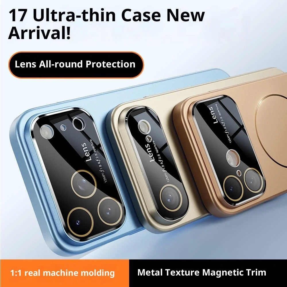For iPhone 17 Pro Case Rubberized Skin Touch Magnetic PC Phone Cover Compatible with MagSafe - Blue - 3