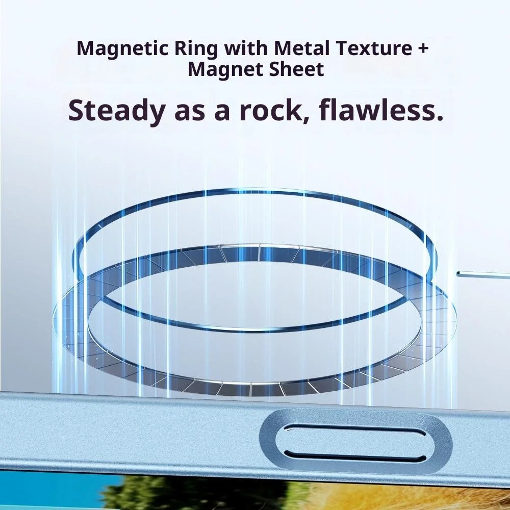 For iPhone 17 Pro Case Rubberized Skin Touch Magnetic PC Phone Cover Compatible with MagSafe - Blue - 4