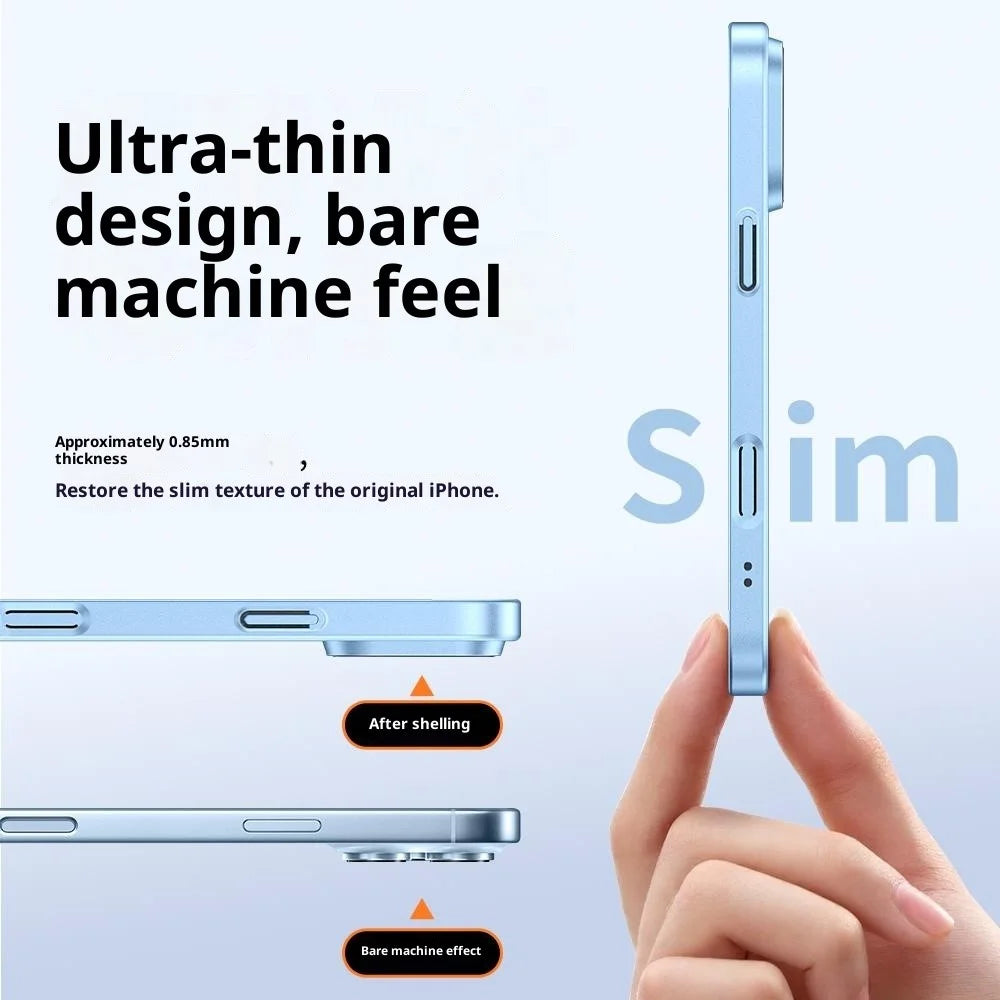 For iPhone 17 Pro Case Rubberized Skin Touch Magnetic PC Phone Cover Compatible with MagSafe - Blue - 6