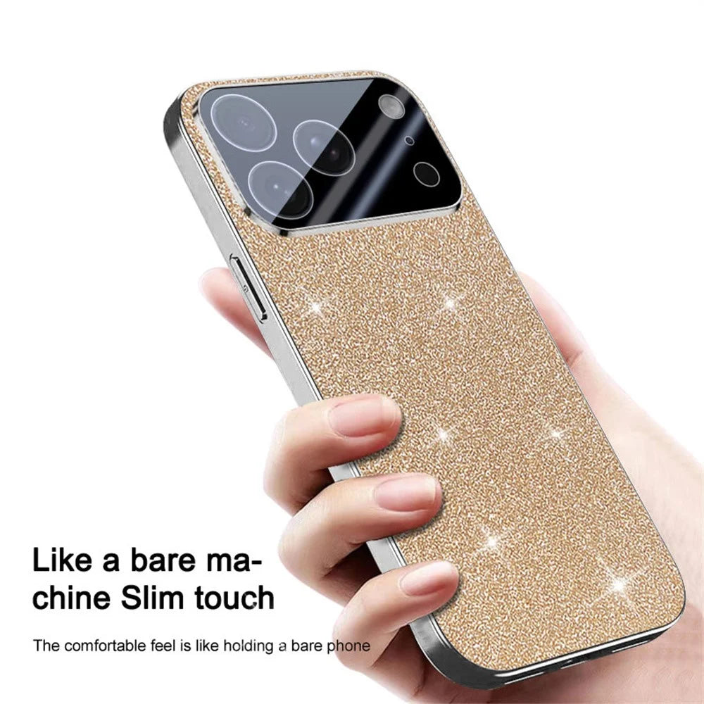 For iPhone 17 Pro Max Case Sparkling Starlight Glitter Electroplated Shockproof PC + TPU Phone Cover - Black - 5