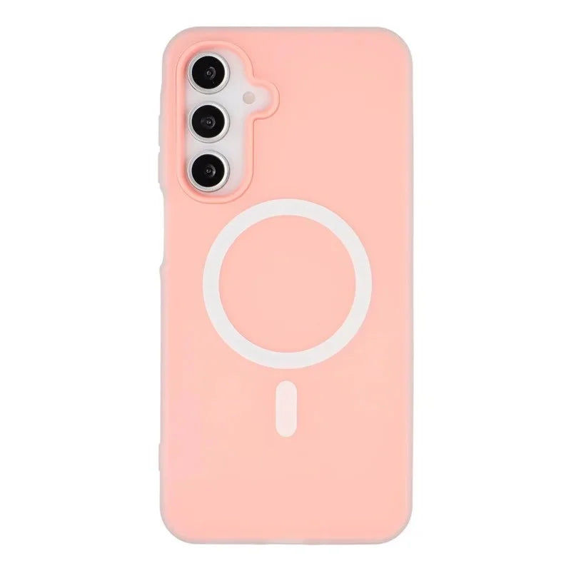 WANLONFENG For Samsung Galaxy A25 5G (Global) (161mm) Magnetic Case  ML Series Matte PC TPU Phone Cover Large Cutouts with 2Pcs Screen Film - Pink - 3