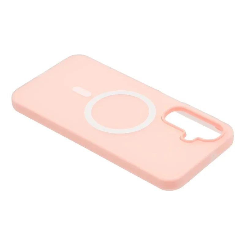 WANLONFENG For Samsung Galaxy A56 5G Magnetic Case  ML Series Matte PC TPU Phone Cover Large Cutouts with 2Pcs Screen Film - Pink - 6