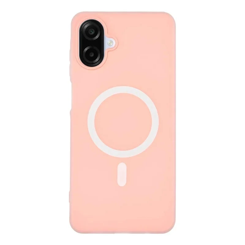 WANLONFENG For Samsung Galaxy A08 4G / A07 4G Magnetic Case  ML Series Matte PC TPU Phone Cover Large Cutouts with 2Pcs Screen Film - Pink - 2